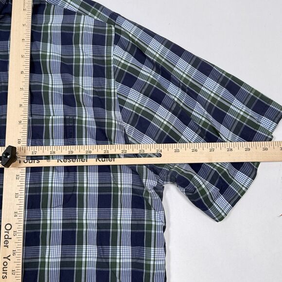 Peter Millar Shirt Men’s Size‎ XL Blue Green Plaid Short Sleeve Button Down - Picture 7 of 8
